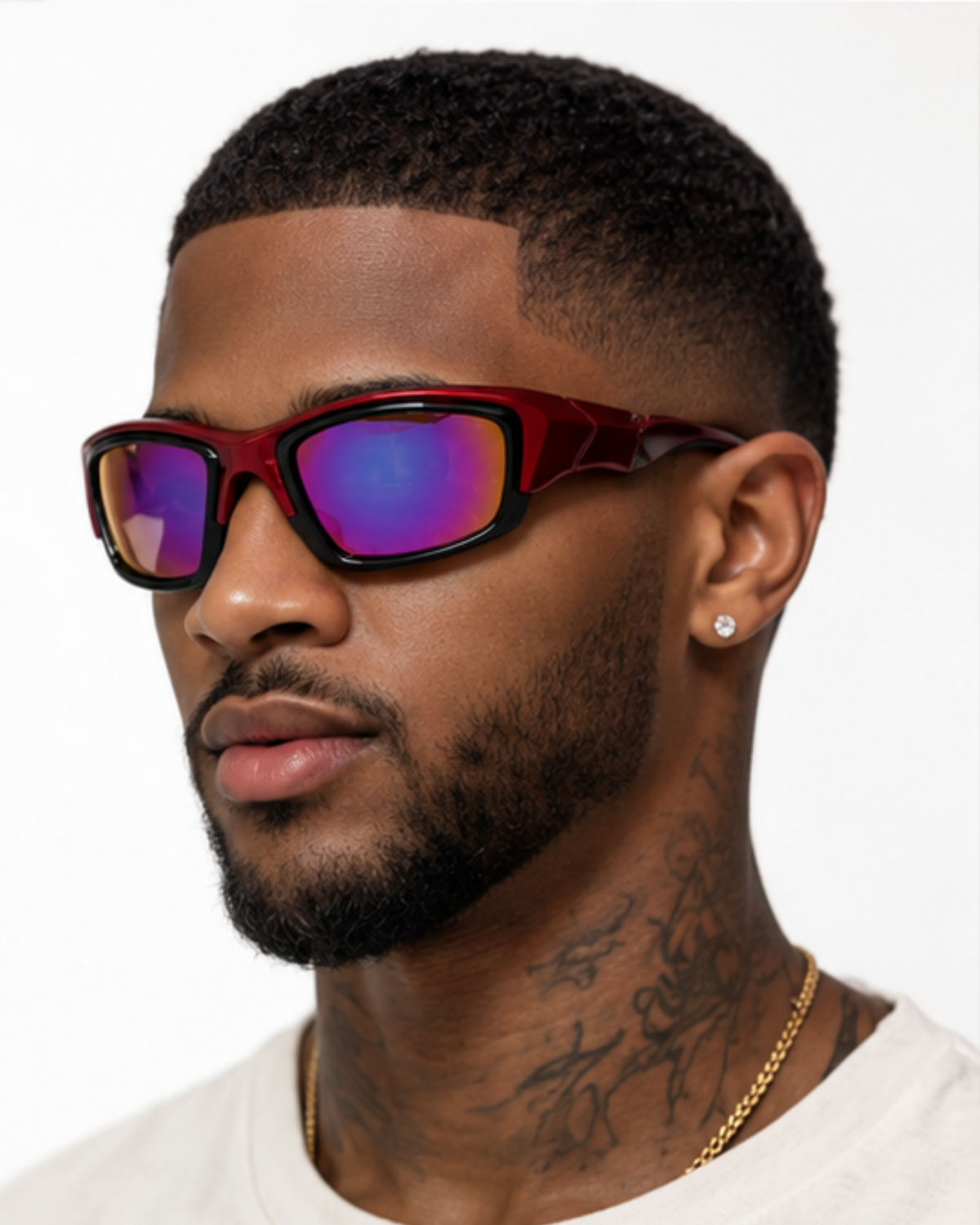 Overtown padded sunglasses angled to show the foam gasket standing proud of the frame