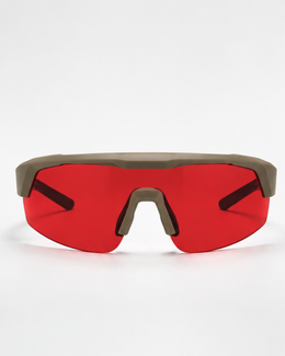 Front view of Virginia Key sunglasses showing the top brow bar and open lower lens edge