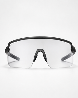 Front view of the Flagler Clear Lens Sunglasses showing the slim brow bar and open lower edge