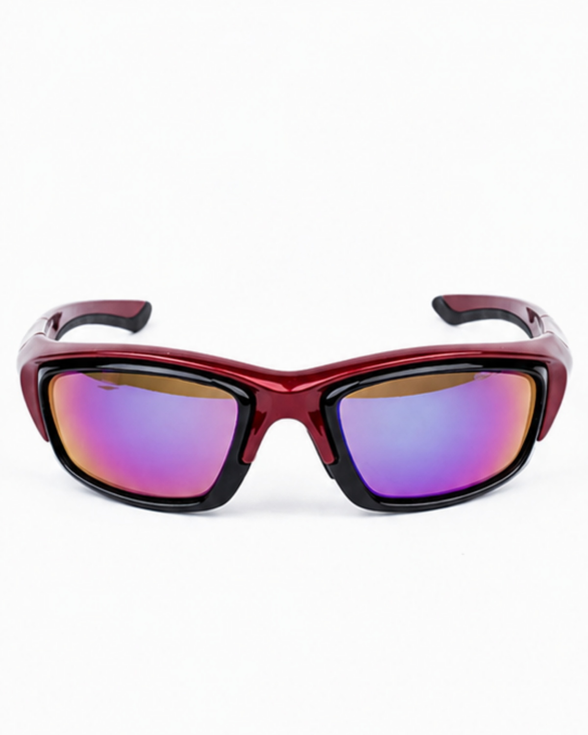 Front view of Overtown sunglasses showing the full-rim frame with the black foam seal inside it