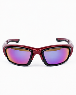 Front view of Overtown sunglasses showing the full-rim frame with the black foam seal inside it