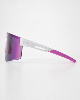 Surfside light-adaptive sunglasses side view showing the vented temple arm and pink rubber tip