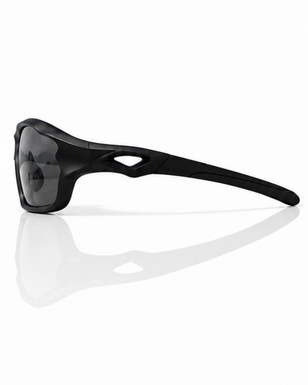 Coral Gables adjustable sunglasses side view showing the vented temple arm and curved tip