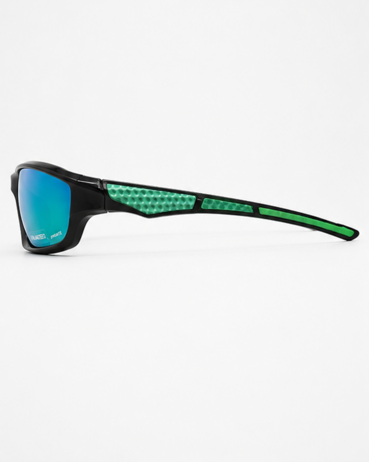 Side view of the Bal Harbour Polarized Sunglasses showing the raised textured grip panel on the temple