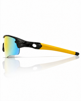 Side view of Little Havana sunglasses showing the yellow TR90 temple arm and rubber tip