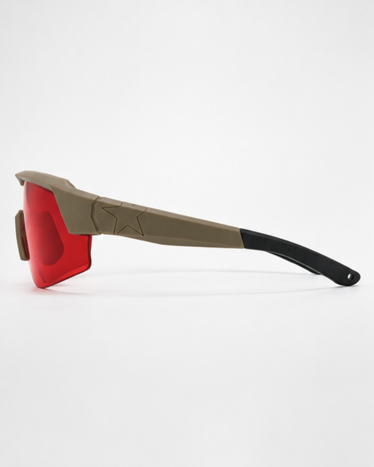 Side view of Virginia Key trail sunglasses showing the long rubber temple tip