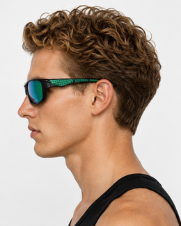 Profile of a man in the Bal Harbour Polarized Sunglasses showing the temple grip against the head