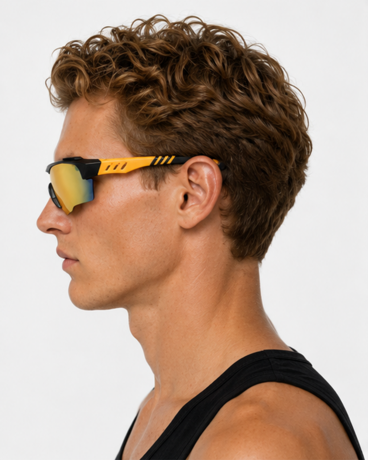 Profile view of the Coconut Grove commuter sunglasses worn by a runner