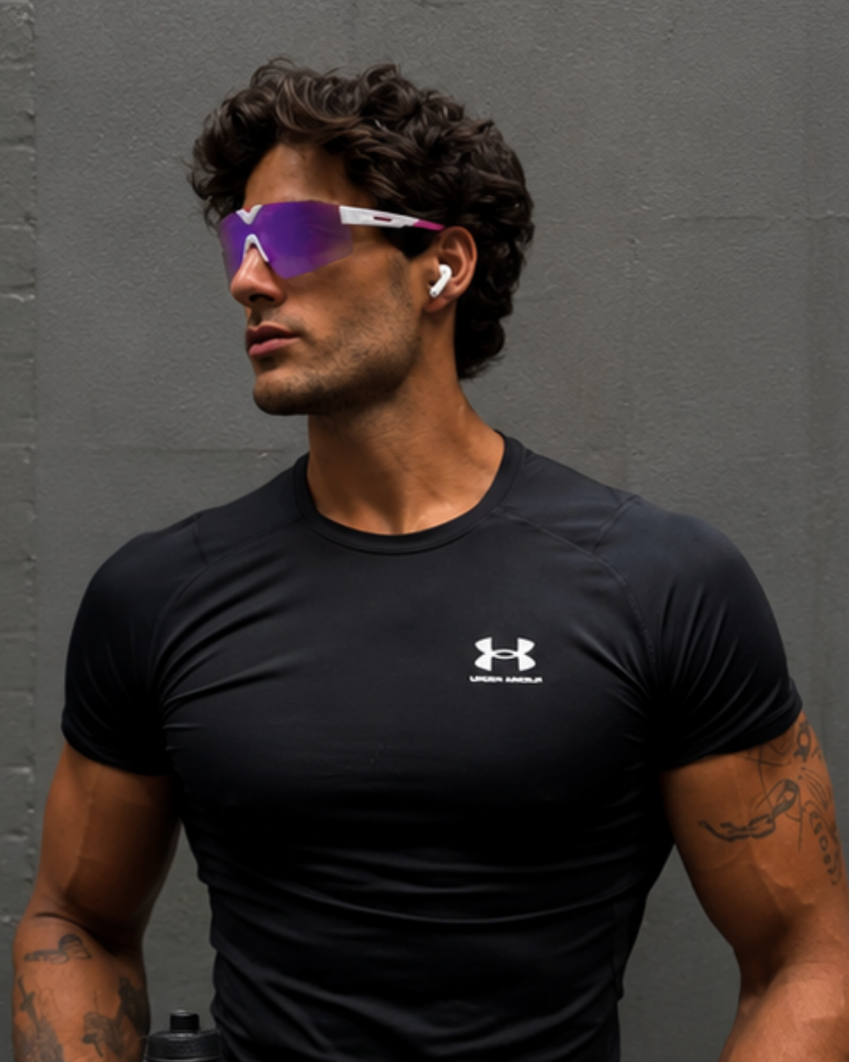 Man wearing Surfside light-adaptive sunglasses before a training session