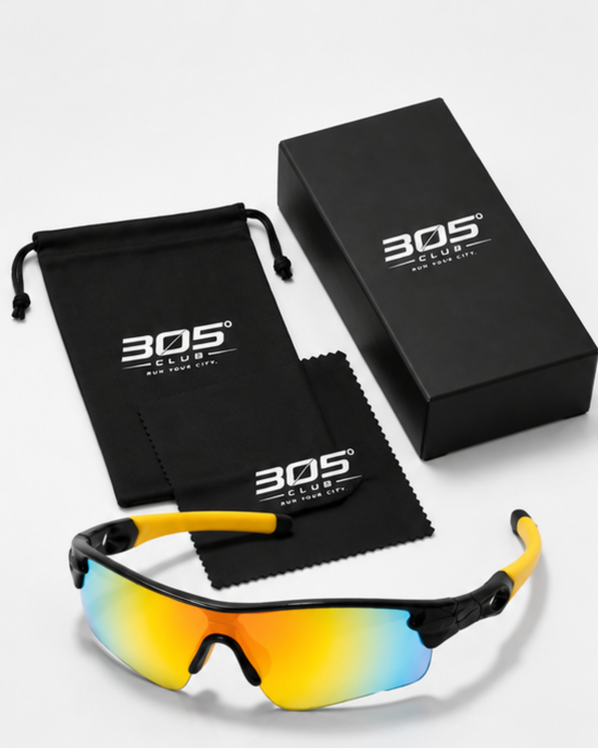 305 Club presentation box with microfibre pouch and cleaning cloth included with Little Havana sunglasses