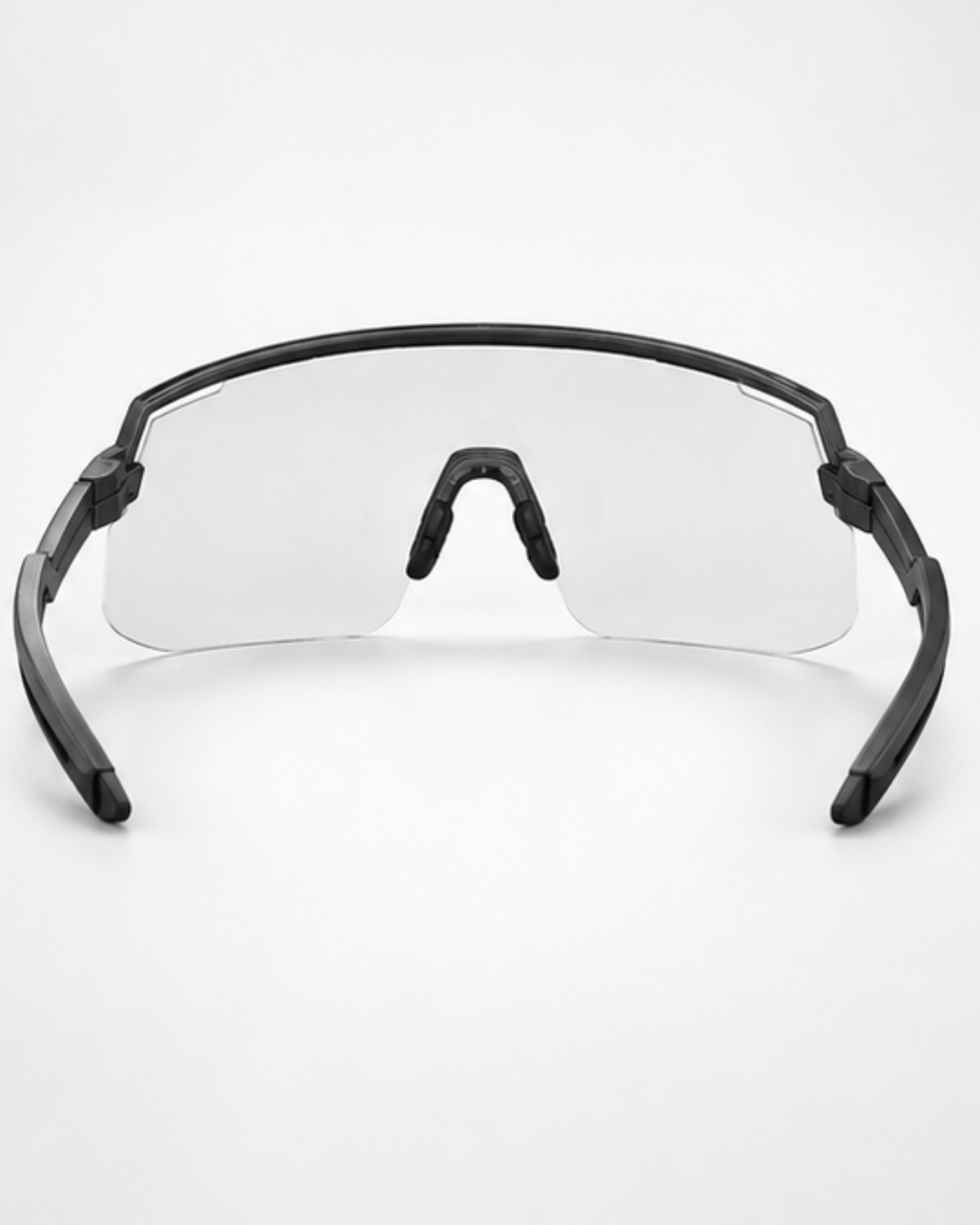 Rear view of the Flagler Clear Lens Sunglasses showing the two moulded nose pads on arms