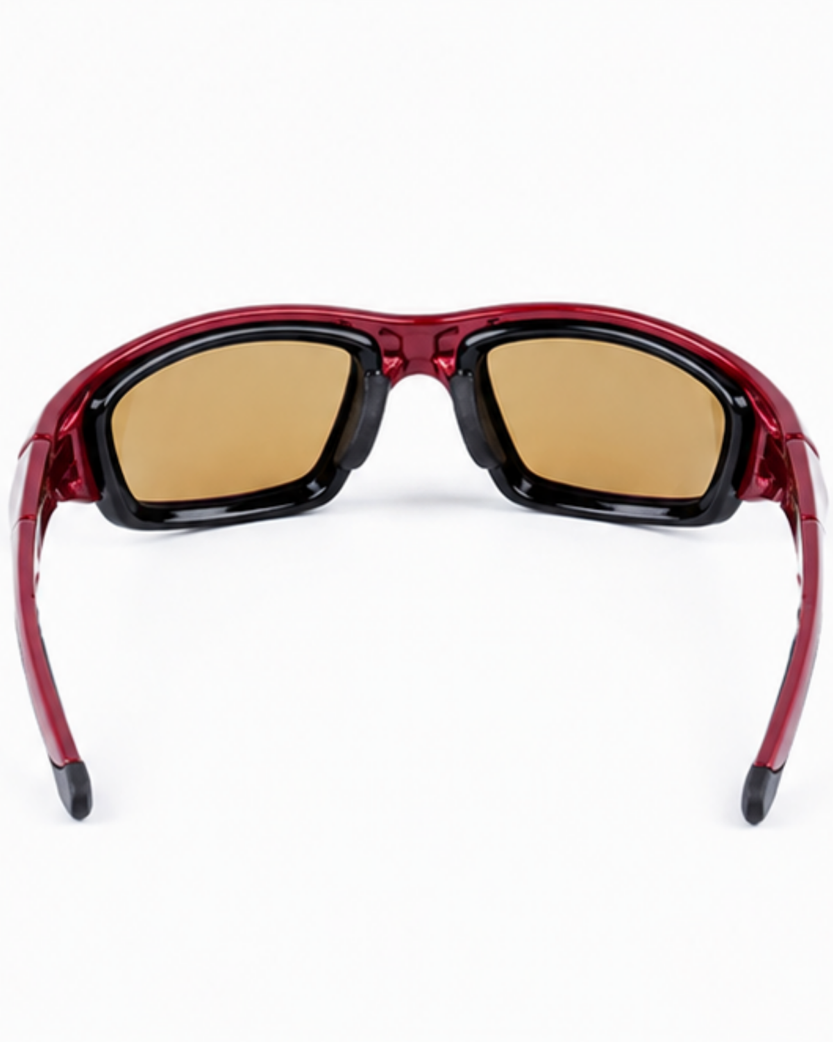 Rear view of Overtown sunglasses showing the foam gasket running the full inside edge of the frame